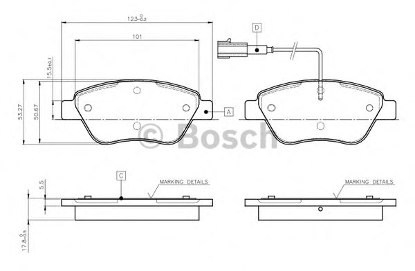 Imagine set placute frana,frana disc BOSCH 0 986 TB2 414