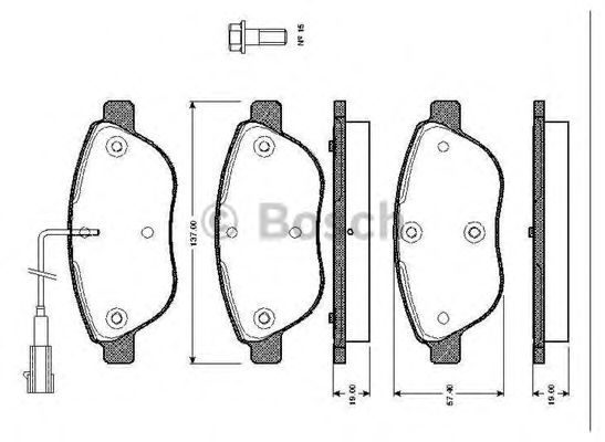 Imagine set placute frana,frana disc BOSCH 0 986 TB2 415