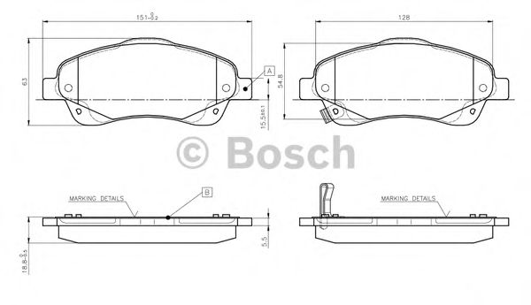 Imagine set placute frana,frana disc BOSCH 0 986 TB2 463