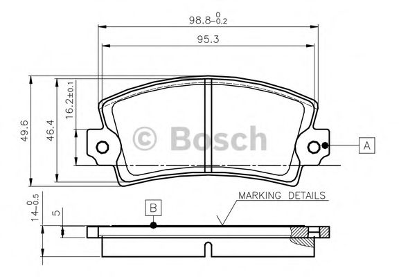 Imagine set placute frana,frana disc BOSCH 0 986 TB2 477