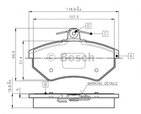 Imagine set placute frana,frana disc BOSCH 0 986 TB2 506