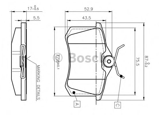 Imagine set placute frana,frana disc BOSCH 0 986 TB2 590