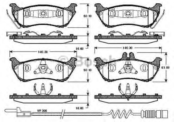 Imagine set placute frana,frana disc BOSCH 0 986 TB2 783