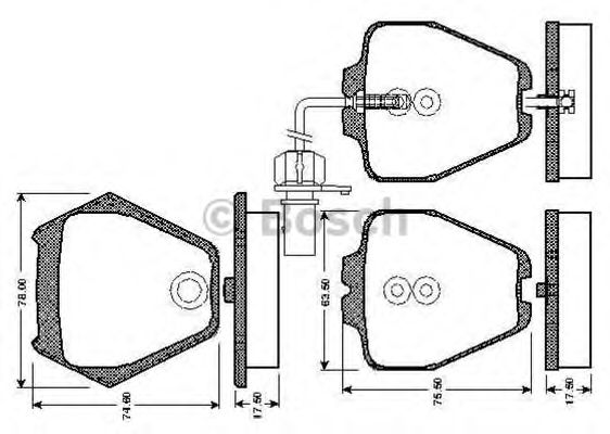 Imagine set placute frana,frana disc BOSCH 0 986 TB2 808