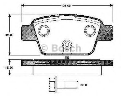 Imagine set placute frana,frana disc BOSCH 0 986 TB2 837