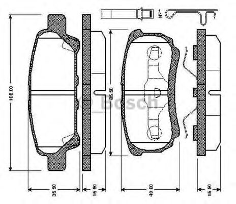 Imagine set placute frana,frana disc BOSCH 0 986 TB2 866