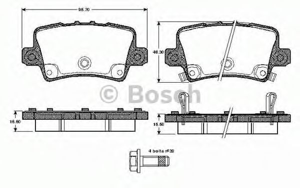 Imagine set placute frana,frana disc BOSCH 0 986 TB2 974