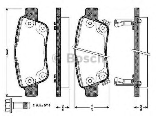 Imagine set placute frana,frana disc BOSCH 0 986 TB3 014