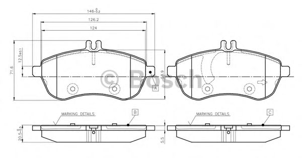 Imagine set placute frana,frana disc BOSCH 0 986 TB3 048