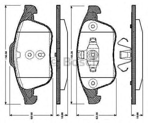 Imagine set placute frana,frana disc BOSCH 0 986 TB3 064