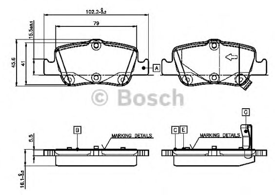 Imagine set placute frana,frana disc BOSCH 0 986 TB3 070