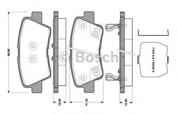 Imagine set placute frana,frana disc BOSCH 0 986 TB3 089