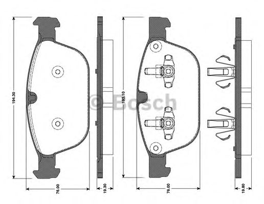 Imagine set placute frana,frana disc BOSCH 0 986 TB3 095