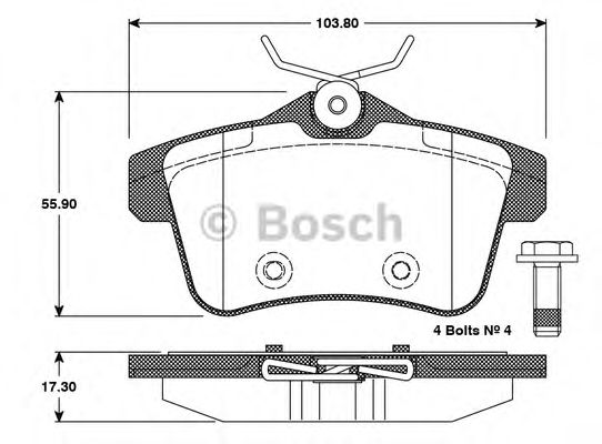 Imagine set placute frana,frana disc BOSCH 0 986 TB3 101