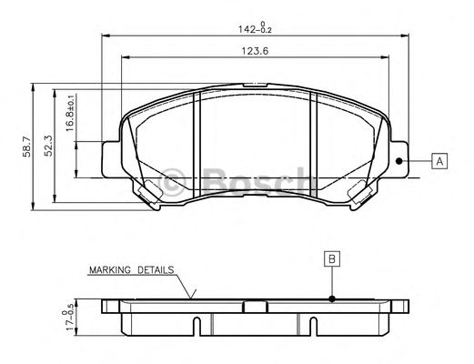 Imagine set placute frana,frana disc BOSCH 0 986 TB3 117