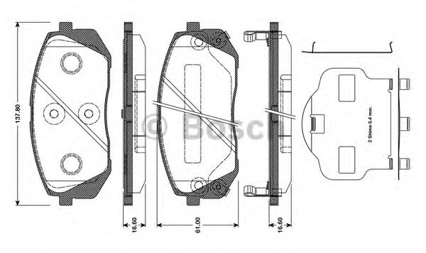 Imagine set placute frana,frana disc BOSCH 0 986 TB3 124