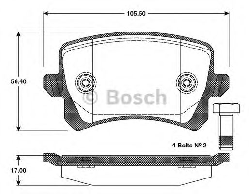 Imagine set placute frana,frana disc BOSCH 0 986 TB3 125