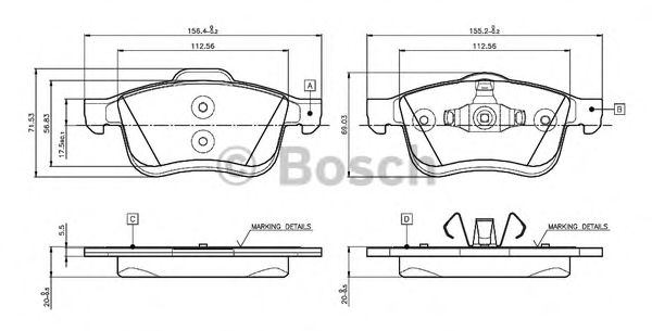 Imagine set placute frana,frana disc BOSCH 0 986 TB3 133