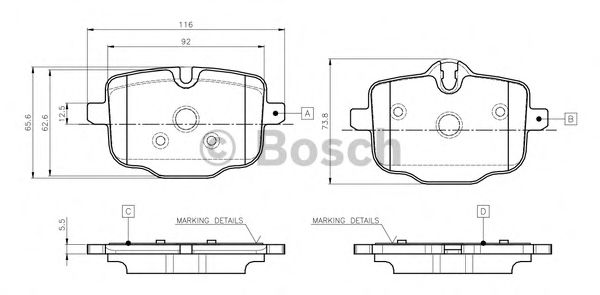 Imagine set placute frana,frana disc BOSCH 0 986 TB3 135