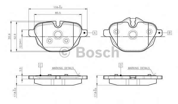 Imagine set placute frana,frana disc BOSCH 0 986 TB3 139