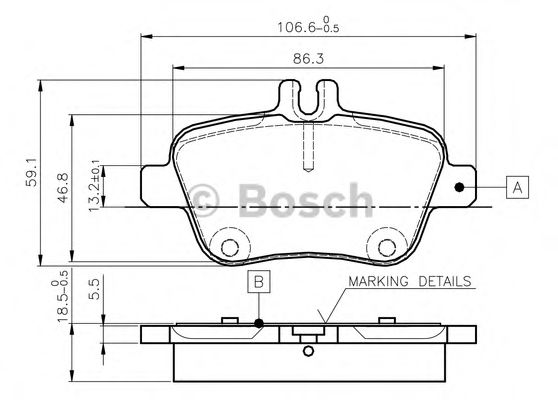 Imagine set placute frana,frana disc BOSCH 0 986 TB3 145