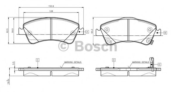 Imagine set placute frana,frana disc BOSCH 0 986 TB3 146