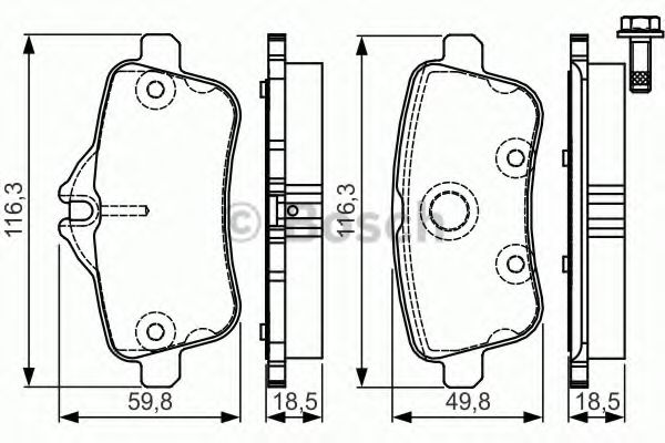 Imagine set placute frana,frana disc BOSCH 0 986 TB3 206