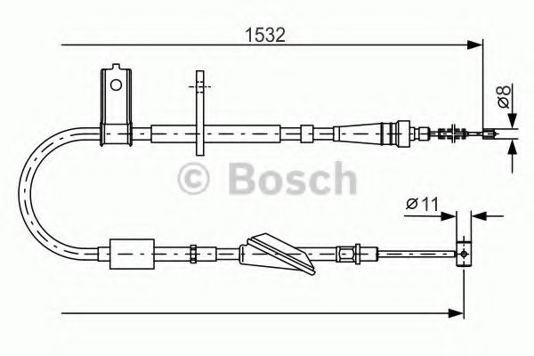 Imagine Cablu, frana de parcare BOSCH 1 987 482 093