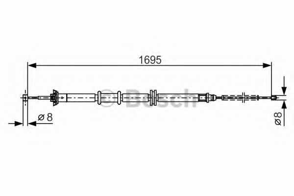 Imagine Cablu, frana de parcare BOSCH 1 987 482 205