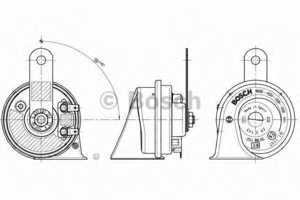 Imagine Claxon BOSCH 6 033 FB1 214