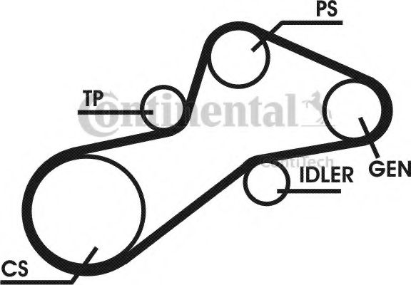 Imagine Set curea transmisie cu caneluri CONTITECH 6PK1345D1