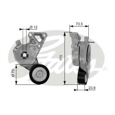 Imagine rola intinzator,curea transmisie GATES T38148