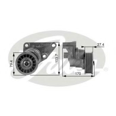 Imagine rola intinzator,curea transmisie GATES T38158