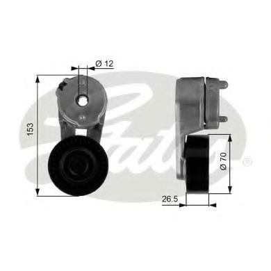 Imagine rola intinzator,curea transmisie GATES T38163