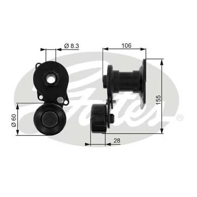 Imagine rola intinzator,curea transmisie GATES T38233