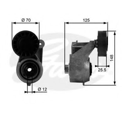 Imagine rola intinzator,curea transmisie GATES T38263