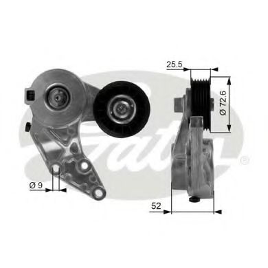 Imagine rola intinzator,curea transmisie GATES T38377