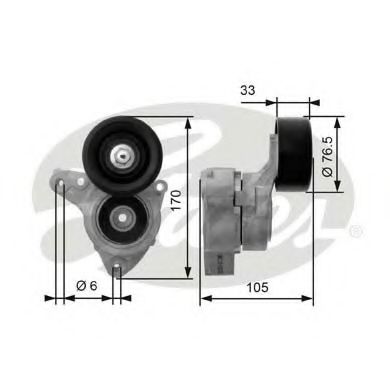 Imagine rola intinzator,curea transmisie GATES T38421