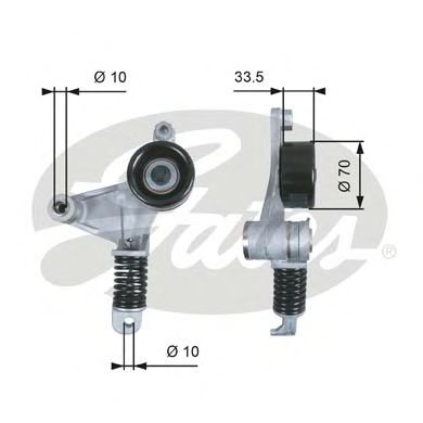 Imagine rola intinzator,curea transmisie GATES T38453