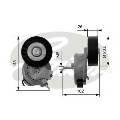 Imagine rola intinzator,curea transmisie GATES T38473