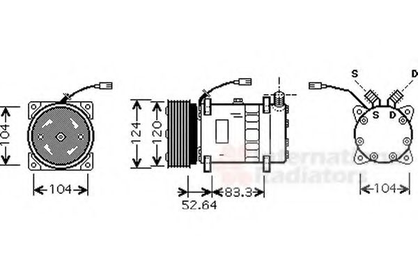 Imagine Compresor, climatizare VAN WEZEL 0100K095