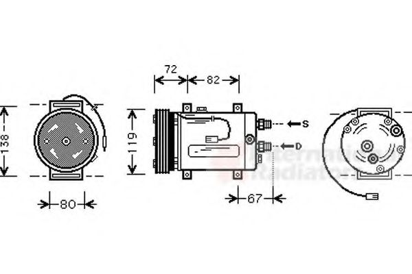 Imagine Compresor, climatizare VAN WEZEL 0300K177