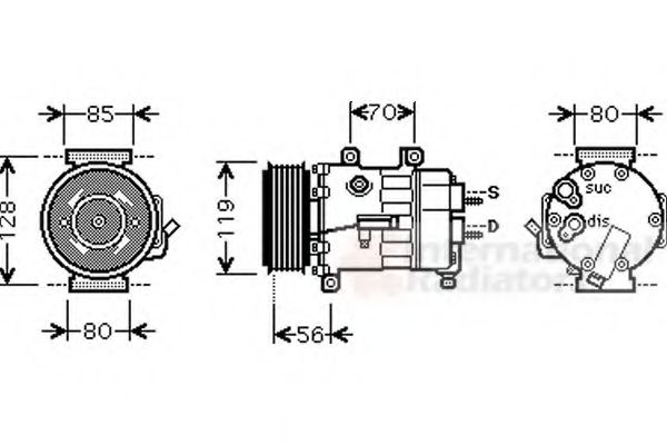 Imagine Compresor, climatizare VAN WEZEL 0900K250