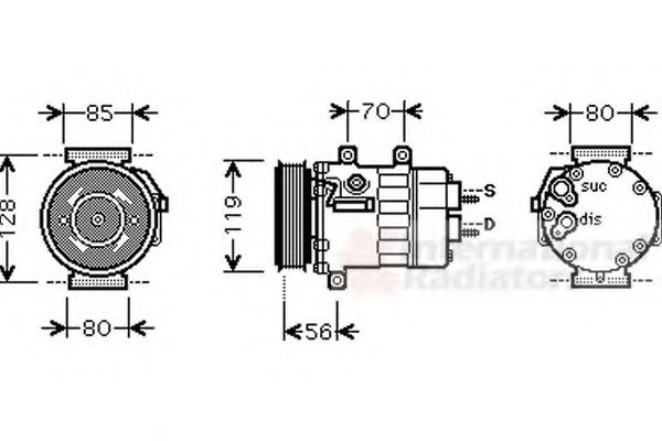 Imagine Compresor, climatizare VAN WEZEL 0900K254