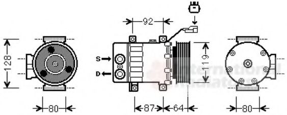 Imagine Compresor, climatizare VAN WEZEL 2100K047