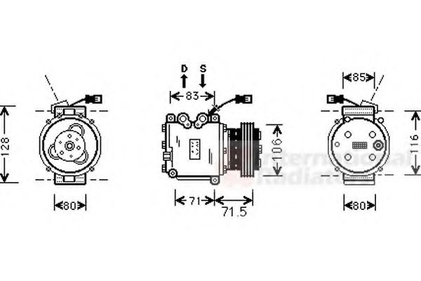 Imagine Compresor, climatizare VAN WEZEL 2500K009