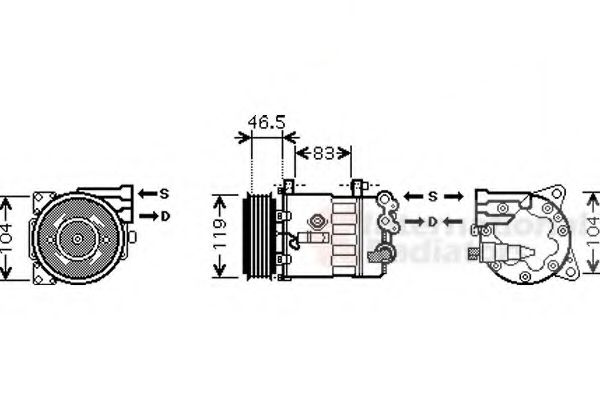 Imagine Compresor, climatizare VAN WEZEL 4000K326