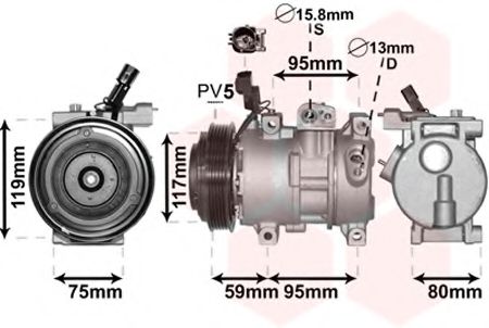 Imagine Compresor, climatizare VAN WEZEL 8200K319