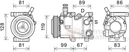 Imagine Compresor, climatizare VAN WEZEL 8200K414