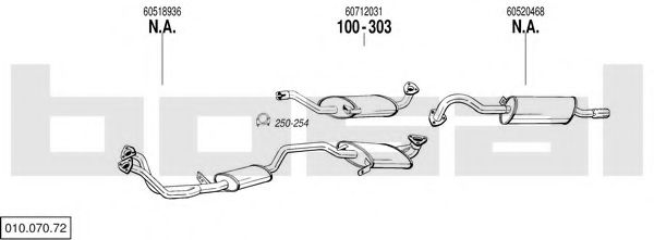 Imagine Sistem de esapament BOSAL 010.070.72